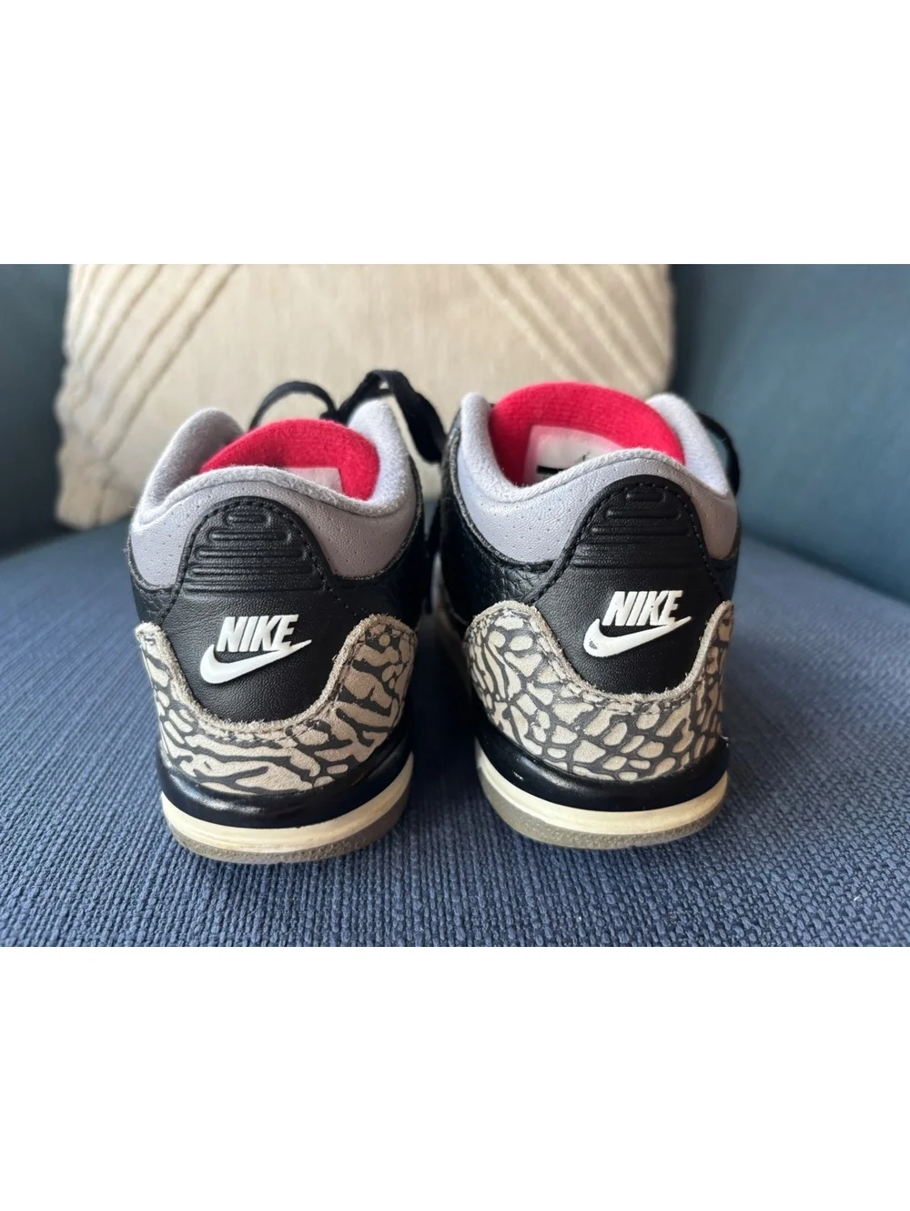 Nike Air Jordan 3 Retro TD Black Cement 832033-021 Toddler Size 8C Shoes